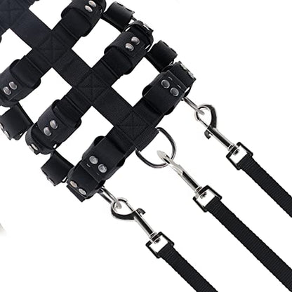 Weighted Tactical Dog Vest, No Pull Harness Symmetric Weight Pockets for Muscle & Weight Loss, Fit Pitbull GSD Husky, Heavy Nylon Service Harness Black - size: Dog's Waist 23.5"-28.5" | VEST ONLY