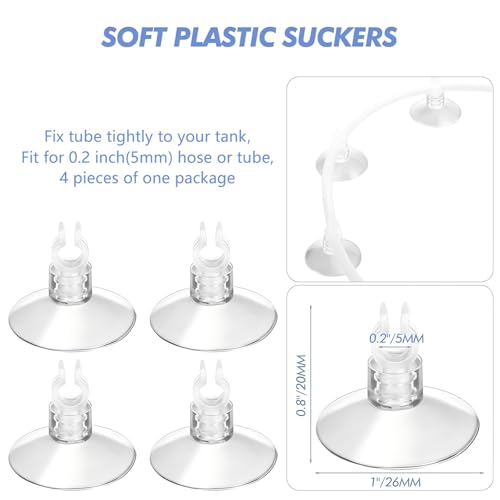 17ps Fish Tank Aquarium Aerator Pump Bubble Stone Accessories Set,6.5 feet Standard 1/5 Inch Aviation Tube, Air Pump Accessories with Air Stone, Check Valve, Suction Cup, Connector and Converter.