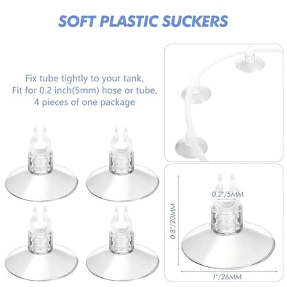 17ps Fish Tank Aquarium Aerator Pump Bubble Stone Accessories Set,6.5 feet Standard 1/5 Inch Aviation Tube, Air Pump Accessories with Air Stone, Check Valve, Suction Cup, Connector and Converter.