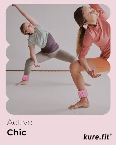 Pilates Wrist & Ankle Weights | Adjustable Weighted Bangles | 1LB/2LB Each - color: Pink, size: 1 LB