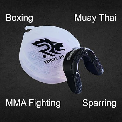 Mouth Guard for Boxing, MMA, Football, Basketball, Hockey, and All Contact Sports, Custom Fit for Adults and Youth, Teeth and Gum Protection - color: Black