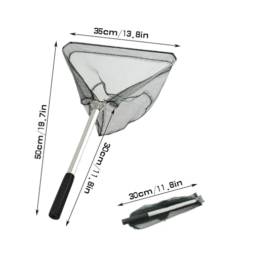 Fishing Landing Net with Stainless Steel Telescoping Pole 74.8" Long Handle,Rubber Coated Nylon Mesh,for Steelhead,Salmon,Kayak,Catfish,Bass,Trout,Shrimp,Crab,for Easy Catch & Release,74.8 inch - style: 20 Inch-aluminum