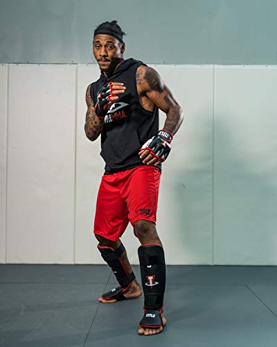 Title Conflict MMA Training Gloves, Black/White/Red, Regular