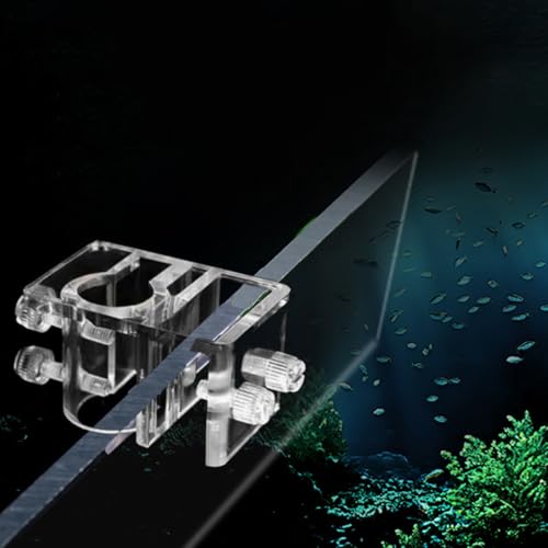 ZYAMY 2PCS 60mm White Transparent Acrylic Fish Tank Stabilizer Bracket Inlet and Outlet Pipe Holder with Screws Aquarium Clamp Stand