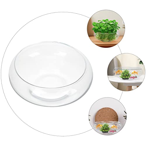 GANAZONO Glass Fish Bowl 9.84X9.84X3.93In Clear Desktop Aquarium Tank Hydroponic Plant Pot for Home Office Garden Wedding Decoration