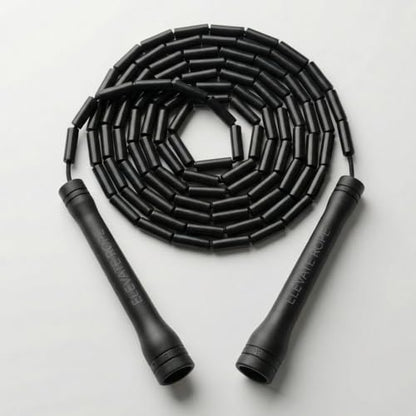 Elevate Rope Beaded Jump Rope, 1 in Beads, 10 ft Adjustable, Segmented - color: Black