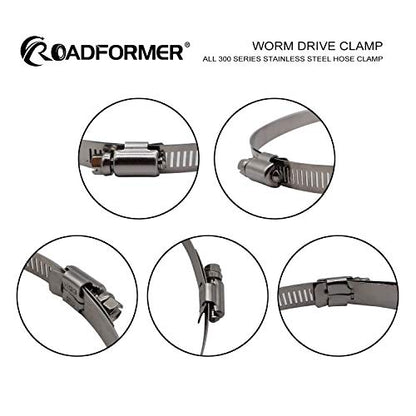 5" Worm Gear Hose Clamp - SAE 80 Size, Full Stainless Steel with 1/2" Band Width, Working Range 116mm - 140mm Hose Clamps,10 Pack