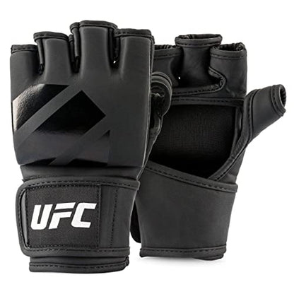 UFC Tonal MMA Gloves (Black, Small) Grappling Fighting Fingerless Training Gloves