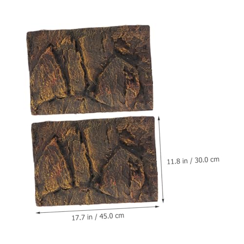 GANAZONO 2pcs Pu Aquarium Background Boards for Turtle Tank and Terrarium Lightweight Decorative Backdrop for Fish Tank Easy Placement and Natural Look