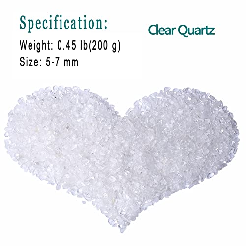 Natural Clear Quartz Crystal Rocks Chips Vase Filler Rocks for Succulent Plant Small Fish Tank Aquarium Gravel Decorative Pebbles Stones(200 gram)
