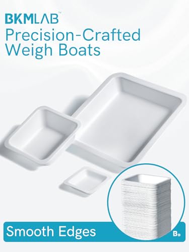 Weigh Boats 100ml Medium (125 Pack), Plastic Weighing Trays, Anti-Static Plastic Square Pour Boats for Powder Weighing, Epoxy Mixing, Liquid Measuring, Lab Grade Weight Dishes
