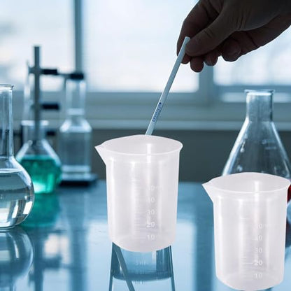 8Pcs 1.7 Oz Transparent Lab Measuring Cup 50ml Liquid Measuring Plastic Graduated Beaker Transparent for Lab Kitchen liquids (8pcs-50ml/1.7oz)