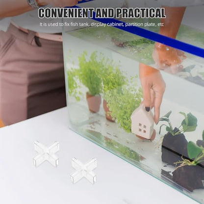 SOLUSTRE 10pcs Transparent Plastic Glass Clips for Easy Installation Fish Tanks and Display Cabinets Multi-functional Clamps for Shelves and Aquariums Flexible and Practical Design