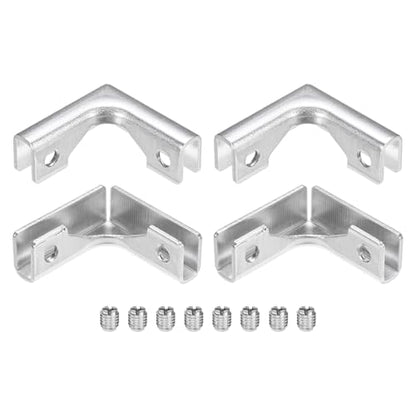 M METERXITY Glass Fixing Clip (3-7mm) 4 PCS - Aluminum Alloy L-Shaped Glass Combination Fixing Bracket & Reinforced Clip Clamp Accessories, Apply to DIY Display Cabinet/Fish Tank