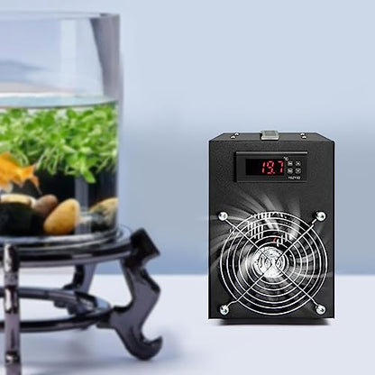 Aquarium Chiller Water Fish Shrimp Tank Cooler Cooling Machine Constant Temperature System Digital Tube Code Display Screen for Aquariums Seafood Markets Supermarkets Aquaculture (60L/15Gal)