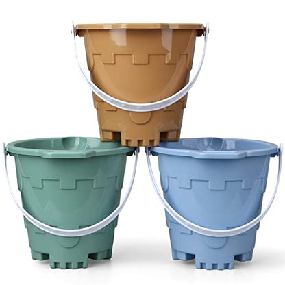 Jumbo Avocado Castle Model Beach Gear 7" Large Sand Buckets Pails Beach Water Pool Gardening Bath Toy Environmentally ABS Durable Thick Plastic Complete Gift Set Bundle for Kids Boys Girls - style: Avocado