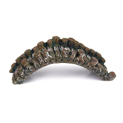 2pcs Aquarium Ornament Fish Tank Resin Landscape Bridge Iron Grey 50mm Tall 135x50mm Safe for Freshwater Aquatic Scene