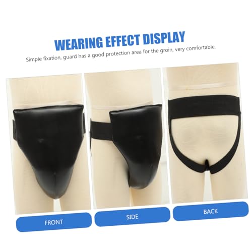 POPETPOP Sports Groin Guard Breathable Integrated Crotch Protector Wear-Resistant Training Groin Guard for Men and Martial Arts Taekwondo MMA Protective Gear Black L