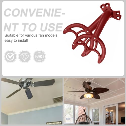 5 Pcs 52’’Ceiling Fan Blades Arms Replacement,Ceiling Fan Blades Arms Replacement Parts Mounting Bracket Kit for Replacing The Worn Fan Blades,Keep The Balance and Good Performance (Red) - color: Red