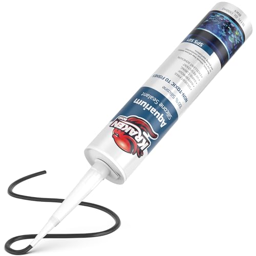 Kraken Bond Black Aquarium Silicone Sealant - (1x10.1 fl. oz.) 100% Waterproof Aquarium Safe Silicone, Non-Toxic Fish Tank Safe Sealant, Fast Curing and Strong Adhesion, 1 Pack