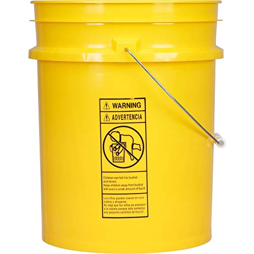 5 Gal Food Grade Bucket Pail with Lid, BPA Free, Made in USA, (Pack of 2)