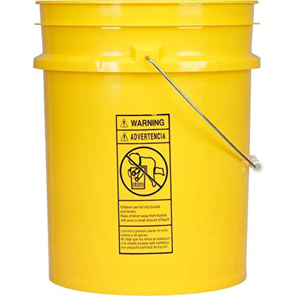 5 Gal Food Grade Bucket Pail with Lid, BPA Free, Made in USA, (Pack of 2)