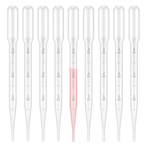 KINGLAKE Plastic Transfer Pipettes 3ML,Essential Oils Pipettes,Graduated,Pack of 100, Makeup Tool