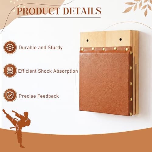 Novabright Clapper Makiwara 12x 8.7 Inch Makiwara Board Strike Pad Portable Wall Mount Handheld Punching Martial Arts Karate Taekwondo Training Equipment for Home Gym Garage Dorm