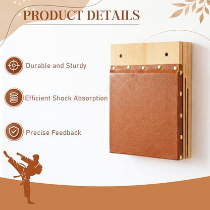 Novabright Clapper Makiwara 12x 8.7 Inch Makiwara Board Strike Pad Portable Wall Mount Handheld Punching Martial Arts Karate Taekwondo Training Equipment for Home Gym Garage Dorm
