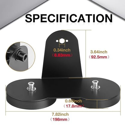 Magnetic Light Bar Mounting Brackets, AKD Part 2PCS Powerful LED Light Magnetic Base Sucker Holder Universal Side-Mounted Brackets Kit for Straight Curved Light Bar on Hood Roof - color: Black Magnetic Big
