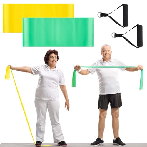 2 Pcs Resistance Band with Handles for Seniors - color: black