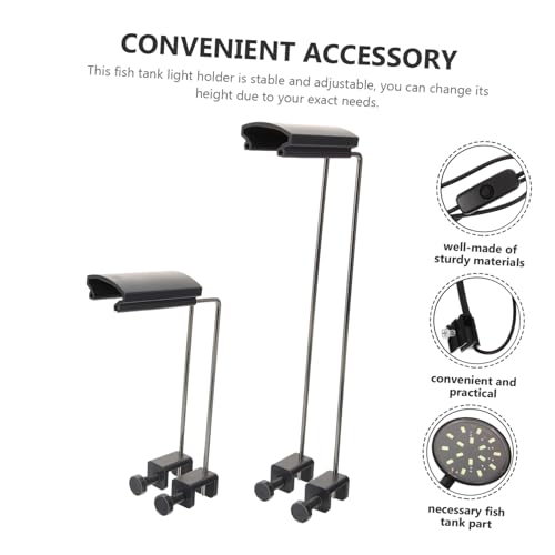 2pcs Adjustable Fish Tank Light Riser Stable Aquarium Lamp Bracket for Easy Installation Height Options for Aquatic Plants and Lighting