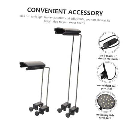 2pcs Adjustable Fish Tank Light Riser Stable Aquarium Lamp Bracket for Easy Installation Height Options for Aquatic Plants and Lighting