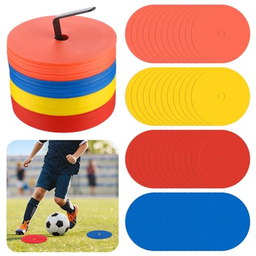 ZALIR 48 Pcs 6.1 Inch Flat Cones, Spot Markers, Flat Soccer Cones for Training, Field Court Markers, Soccer Disc, Practice Cones, Training Equipment, for Football Practice&Field Marking
