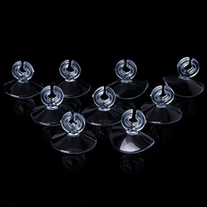 10-Pack Aquarium Suction Cups with Unremovable Clips 3cm Clear Soft Sucker for Fixing Fish for Hose