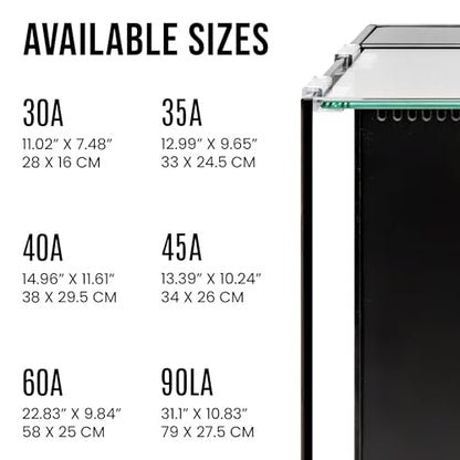 Ultum Nature Systems Tank Lids - Ultra Clear Frameless Aquarium Cover for Rimless Glass Tanks - 45A Dual AIO (Lid + Clips)
