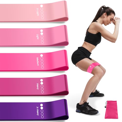 Resistance Bands for Working Out, 5 Levels Elastic Exercise Bands - color: Pink