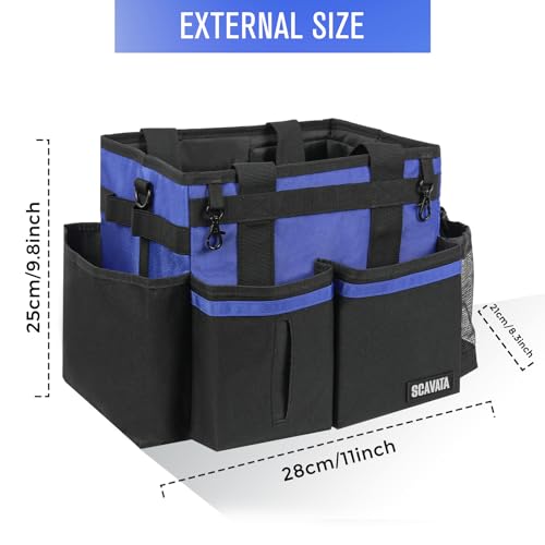 Compact Wearable Cleaning Caddy, Small Supplies Organizer with Handle & Shoulder Straps for Housekeepers, Under Sink & Car Cleaning Tool Organizer Bag (Blue) - color: Blue