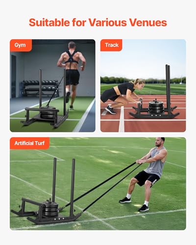 VEVOR Weight Sled,Workout Sled for Push-Pull Running & Strength Training - color: Black