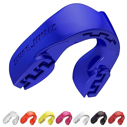 SAFEJAWZ Mouth Guard, Slim Fit Mouthguard for Adult & Youth with Case - color: Blue, size: Adult (12+ Years)