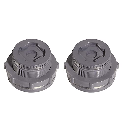 1.25 Inch PVC Bulkhead Water Tank Connector Adapter Fitting with Plugs Thru-Bulk Pipe Fitting for Rain Barrels, Aquariums, Ponds(Set of 2) - size: 1.25"-2pcs