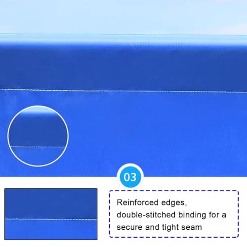 GZHERVICES Above-Ground Fish Pond (with Steel Frame and Drain Valve), Canvas Fish Pond, PVC Koi Tank, Suitable for Koi Breeding and Irrigation Water Storage (Blue)(1x0.6x0.5m) - size: 1x0.6x0.5m