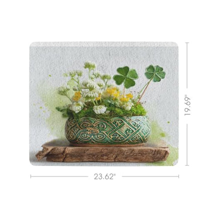 Coffee Mat Pot Moss Arrangement Green Coffee Bar Mat Hide Stain Absorbent Drying Pad with Waterproof Rubber Backing Fit Under Coffee Maker Machine Pot Espresso