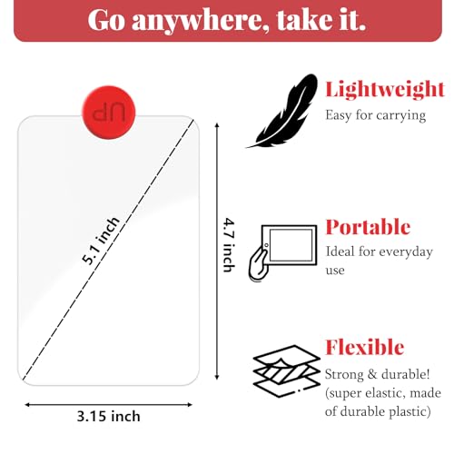 2 PCS 3X Leather Credit Card Magnifying Glass Fresnel Lens Large Area Wallet Page Pocket Magnifier Card Fire Starter, for Reading Small Prints, Sheets, Books, Low Vision Aids & Solar Projects