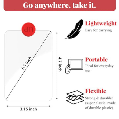 2 PCS 3X Leather Credit Card Magnifying Glass Fresnel Lens Large Area Wallet Page Pocket Magnifier Card Fire Starter, for Reading Small Prints, Sheets, Books, Low Vision Aids & Solar Projects