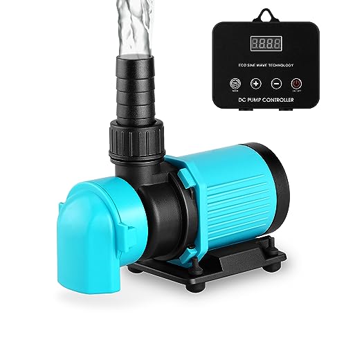 660GPH Aquarium Return pump with LCD display controller, DC 24V 25W aquarium pump for saltwater freshwater aquarium,fish tank,sump,20 speeds ECO Quiet Submersible and inline pump - style: 660GPH 25W