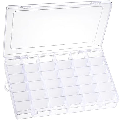1 Pack 36 Grids Clear Plastic Organizer Box with Adjustable Dividers, Small Craft Organizers and Storage, Compartment Container for Bead, Nail, Jewelry, Art, DIY Crafts, Fishing Tackle, Small Items
