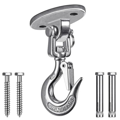 SELEWARE Heavy Duty 1000LB Capacity Stainless Steel Ceiling Swing Mount | 360° Swivel Swing Hangers, Swing Hooks for Aerial Yoga Porch Swing Hammock Chairs Porch Swing Punching Bags - color: C: 360° Swing Hanger ( 1 Pack )
