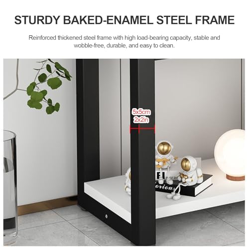 Double-Tier Fish Tank Stand, Heavy-Duty Aquarium Stand, With Shelving Unit, Features Non-Slip Pads, Reptile Enclosure Stand, Suitable For Fishkeeping, Turtle Keeping(White+Walnut,23.6x11.8in) - color: White+Walnut, size: 23.6x11.8in