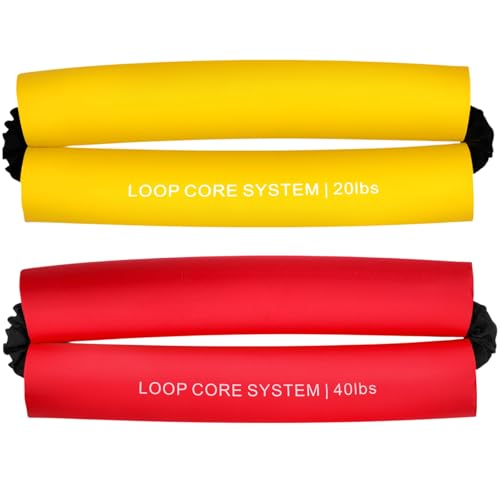 Soulchen 2 Pcs Hip Core System Loop Resistance Bands Glute Workout Bands to Stretch Strengthen Legs Hips Thighs Exercise Equipment for Women Men Adults - color: Yellow, Red, size: 20 40 Lbs